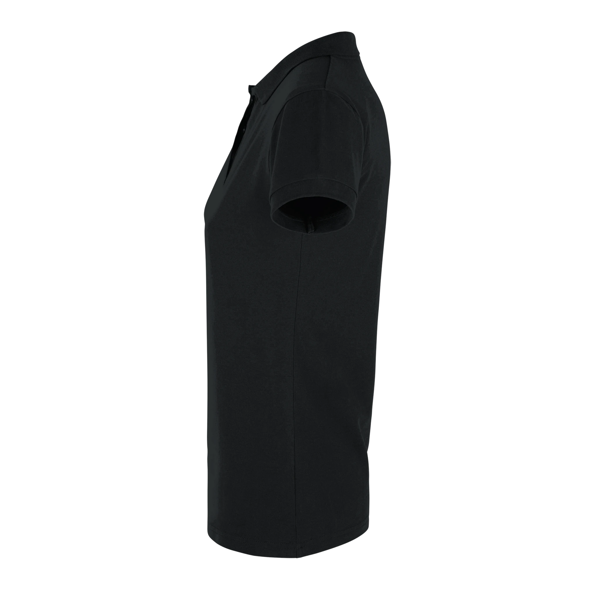 Polo femme Bameneli coloris Noir porté détail manche